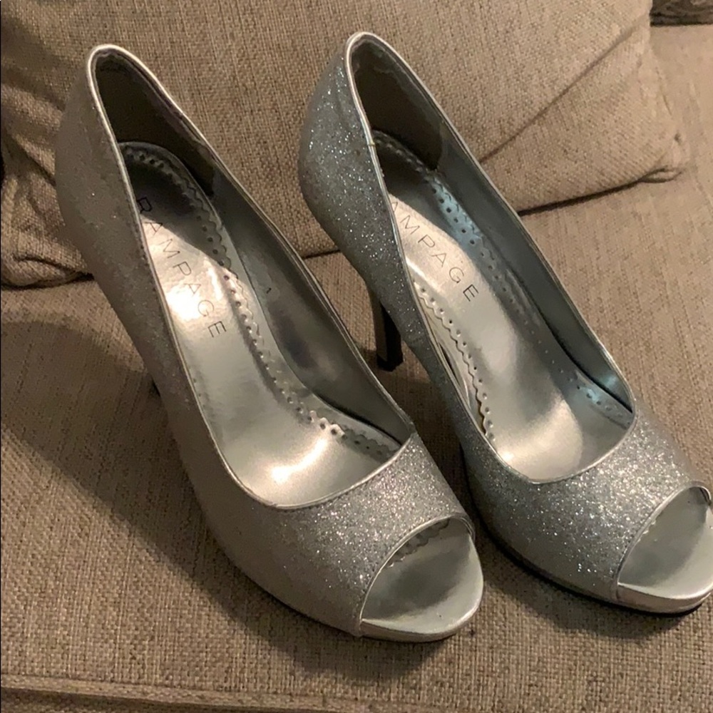 Silver high heels